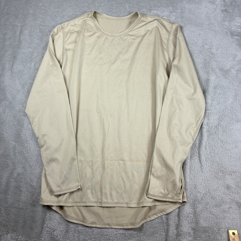 US Army Shirt Mens Medium Polartec ECWCS Gen III L1 Undershirt Tan Stretch